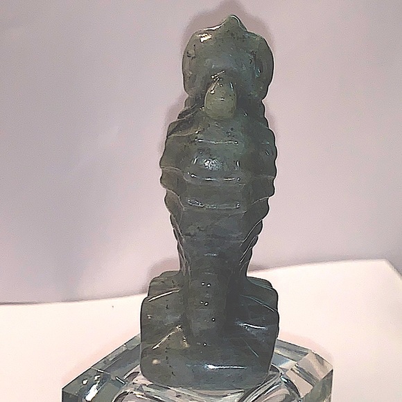 NATURAL LARVIKITE LABRADORITE SEA HORSE - Picture 3 of 8